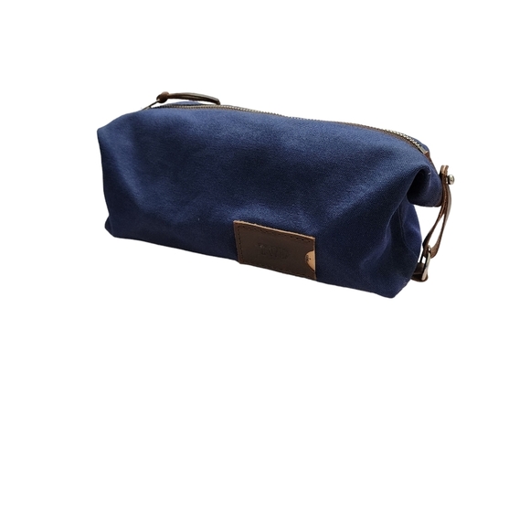 CLARK & TAFT toiletries bag travel bag in Navy monogrammed - Picture 7 of 11